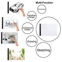 Caja de luz LED portátil ultradelgada A4 con cable de alimentación USB, intensidad regulable, para trazar manualidades, caja de luz con herramienta de pintura de diamantes 5D (141 piezas) - Arteztik

