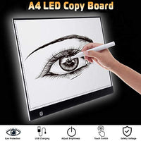 A4 LED de la placa de copiado de la placa de luz, cable de alimentación USB de rastreo de la mesa de la luz de la mesa ultra delgada A4 de la placa de copia, pantalla de dibujo, brillo ajustable con accesorios - Arteztik
