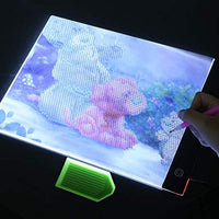 Almohadilla de luz LED A4 con cable USB, cargador de pared USB, bolsa de fieltro de poliéster y clip de almohadilla negra para manualidades y pintura de diamante - Arteztik
