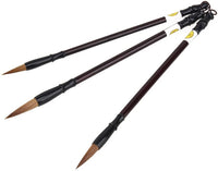 Caligrafía china Wolf Hair Brush Sumi Kanji de dibujo Brush L/M/S Tamaño Juego de 3 - Arteztik
