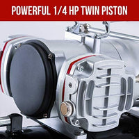 Master Airbrush 1/5 HP Cool Runner II Dual Fan Tank Air Compressor Kit Model TC-326T - Professional Single-Piston with 2 Cooling Fans, Runs Longer Without Overheating - Regulator Water Trap, Holder - Arteztik
