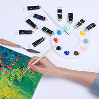 DUGATO - Juego de pintura acrílica, 24 colores ricos de pigmento, 15 pinceles de pintura de primera calidad, 2 esponjas y cuchillo de mezcla, para pintar lienzo, madera, arcilla, cerámica, tela, manualidades, para niños, adultos, principiantes, estudiante - Arteztik
