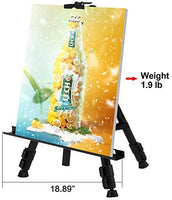 Caballete de artista T-SIGN de 66 pulgadas, caballete de pintura de aluminio con trípode de 17 a 66 pulgadas de altura ajustable, bolsa portátil para dibujar y exhibir en el suelo/mesa, color plateado - Arteztik
