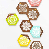 Juego de 9 plantillas para azulejos de 6 x 6 pulgadas, material de PET, plantillas para pintura de azulejos cortadas con láser, paredes, tela, aerógrafo, muebles, piso. - Arteztik
