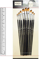 Filbert - Juego de 9 pinceles de pintura para artistas, de nailon, con mango largo, para aceites, acrílicos, gouache y acuarela - Arteztik
