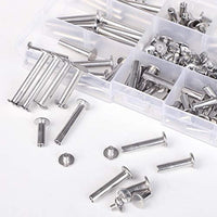 Witlans Chicago - Juego de 90 tornillos para encuadernación, acero inoxidable 304, Phillips, juego de tornillos para encuadernar con tornillos para bricolaje, decoración de cuero, álbumes de fotos, encuadernaciones (9 tamaños) - Arteztik
