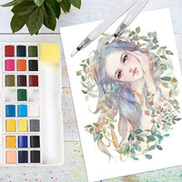 Set de pintura de acuarela para niños, suministros de arte, regalos de pintura para artistas, adultos, adolescentes, juego de 24 colores vibrantes surtidos con pinceles de acuarela, paleta y estuche de almacenamiento duradero - Arteztik
