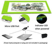 Caja tiralíneas portátil, muy fina, luz led, cable de alimentación USB, brillo ajustable, caja para artistas, de dibujo, bocetos, diseño de animaciones, visor de rayos - Arteztik
