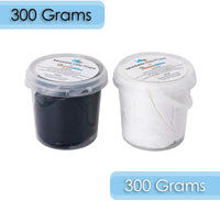 Espuma para cosplay Houseables, espuma EVA, 10.58 oz por contenedor, 2 unidades, incluye 3 lápices, negro, blanco, arcilla, anime cosplays, moldeable, esponjoso, manualidades, tallado, escultura, moldeado, masilla, secado al aire, flexible - Arteztik
