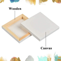 WOWOSS - Lienzo estirado mini, 4 x 4 pulgadas, lienzo de arte profesional para pintura de niños, pintura acrílica, pintura al óleo y medios de arte húmedos - Arteztik
