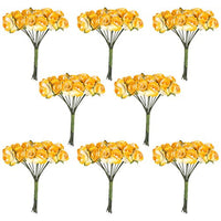 CCINEE - 120 flores artificiales amarillas de papel de 0.591 in para manualidades, álbumes de recortes, suministros de boda, adornos de San Valentín - Arteztik

