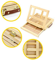 Caballete de mesa ajustable Kuyal, caja de bocetos de madera con 4 engranajes ajustables y cajón de almacenamiento (cajón de 1 capa) - Arteztik

