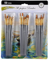 Conda - Juego de 50 pinceles de pintura multiusos para acrílico, aceite, acuarelas - Arteztik
