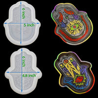 2 moldes de resina de plato de hamsa, molde de fundición de epoxi de silicona para jabonera, bandeja de joyas, placa de decoración del hogar - Arteztik
