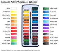 Juego de pintura de acuarela Falling in Art, 36 tartas de agua con cepillo de agua y almohadilla de papel - Arteztik
