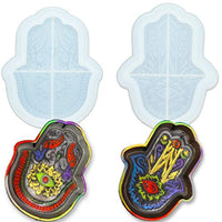 2 moldes de resina de plato de hamsa, molde de fundición de epoxi de silicona para jabonera, bandeja de joyas, placa de decoración del hogar - Arteztik
