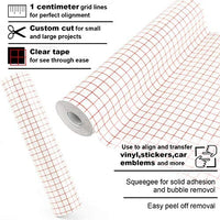 XPCARE Cinta de transferencia para vinilo, 12 pulgadas x 60 pies con rejilla de alineación roja para vinilo adhesivo, cinta de transferencia de vinilo de tamaño mediano para varias máquinas de corte - Arteztik
