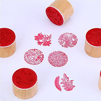 Decora - 6 sellos de goma de madera con diseño de copo de nieve para tarjetas, álbumes de recortes y manualidades - Arteztik
