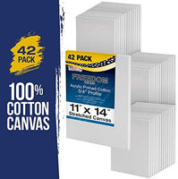US Art Supply, Lienzo Extendido Libre de Ácidos, Alta Calidad, de 11 x 14 Pulgadas, Paquete de 7, 3/4 Imprimaciones con Gesso (Paquete de 7 Lienzos de Alta Calidad) - Arteztik
