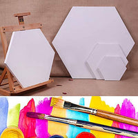 Juego de 3 tablas de lienzo hexagonales para pintar, lienzo de algodón con pintura al óleo y marcos de madera suave, kit de arte ideal para regalo (diámetro de 40 pulgadas) - Arteztik
