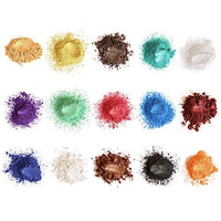 15 colores Mica Powder Shake Jars Natural Pearl Polvo de resina Pigmento para hacer jabón Kit de tinte de baño, Bomb Dye Colorant, Candle Making, DIY Art Craft - Arteztik
