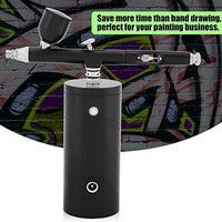Juego de aerógrafos multiusos con compresor, mini pistola de aerosol de compresor de aire, pistola de aerógrafo de doble acción de 0.012 in, juego de capacidad de 7 cc para pintura artística tatuaje diseño de uñas, color negro - Arteztik
