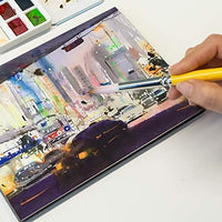 HIMI—Gouache/Watercolor Juego de 5 pinceles para pintura acrílica de acuarela para rostro y cuerpo Gouache, bonito regalo para aficionados, niños y adultos (amarillo, pincel de acuarela) - Arteztik
