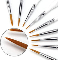 AIEX - Juego de 9 pinceles de pintura en miniatura para acrílico, acuarela, aceite, cara, uñas, escala de pintura de modelo, línea de dibujo (negro) - Arteztik
