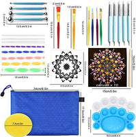 YouthBro juego de 47 herramientas de punteado de mandala, plantillas de puntos, kits de pintura para bricolaje, pintura de piedras, dibujo, dibujo, dibujo, bolsa de almacenamiento con cremallera, bolígrafo de bola, pinceles, lienzo, bandeja - Arteztik
