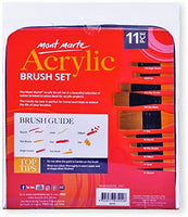Mont Marte - Juego de 15 pinceles de pintura de primera calidad, incluye 15 pinceles diferentes en una caja enrollable con cierre magnético, apto para acuarela, acrílico y pintura al óleo - Arteztik
