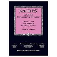 Arches Watercolor Paper Pad, 140 pound, Hot Press, 10"x14" (1795098) - Arteztik
