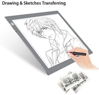 LITENERGY - Caja de luz LED de seguimiento A4 portátil, ultrafina, ajustable, USB, para dibujo de tatuajes, transmisión, bocetos, animación, estenciling - Arteztik
