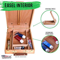 U.S. Art Supply Antigua - Caballete de madera ajustable para mesa de dibujo, madera de haya de alta calidad, estuche de almacenamiento portátil de madera para artistas, para almacenar pintura de arte, rotuladores, bloc de dibujo, caja para dibujo, pintura - Arteztik
