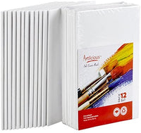 Artlicious - Paneles de lona para pintura (12 unidades, 4.7 x 6.7 in), diseño de artistas - Arteztik
