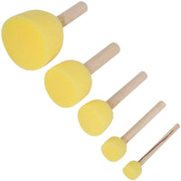 Fdit - Juego de 5 brochas de esponja para pintar o sellar manualidades, con mango de madera, para niños - Arteztik
