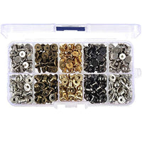 150 juegos de 0.315 x 0.197 x 0.315 in de color mezclado botones picos y tachuelas kit de cabeza redonda tornillo trasero cuero artesanía rápido remache punk Stud y Spike para ropa zapatos cinturones bolsos collares de perro accesorios 5/16 pulgadas - Arteztik
