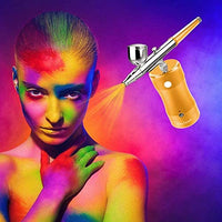 Kit de aerógrafo COSSCCI actualizado, mini pistola de aire portátil con kit de compresor, kit de pintura de una sola acción con cepillo de aire para decoración de tartas, maquillaje, arte de uñas, modelo, pintura, tatuaje, manicura (negro) - Arteztik
