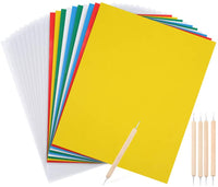 Caydo 10 piezas de papel de transferencia y 10 piezas de papel de trazado con lápiz de relieve, papel de transferencia de carbono 11.0 x 9.0 in, patrón de transferencia en paño de punto de cruz, lienzo, madera para el hogar Kit de pintura de costura - Arteztik
