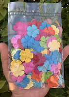 100 piezas de parches de flores de 1.142 x 1.142 in de papel de morera para álbumes de recortes de boda muñeca suministros de la tarjeta mini flores de papel - Arteztik
