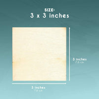 Recortes de madera para manualidades, cuadrados de madera (3.0 x 3.0 in, 60 piezas) - Arteztik
