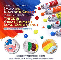 Juego de pintura acrílica 24 colores (24 x 0.3 fl oz cada uno) pintura no tóxica para telas para principiantes, niños, estudiantes, adultos pintura sobre roca, arcilla, lienzo, huevo, etc. (24 colores) - Arteztik

