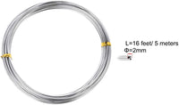 Uxcell Alambre de aluminio de 16 pies de 0.079 in de diámetro, alambre de metal flexible tono plateado para manualidades - Arteztik

