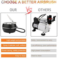 Kit de aerógrafo, Fy-Light multipropósito de alimentación por gravedad de una sola acción con mini compresor de aire portátil para maquillaje, aficiones, manualidades, decoración de tartas, tatuaje - Arteztik
