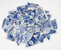 Lanyani Roto China Mosaico Azulejos, Azulejo de cerámica de porcelana azul y blanca esmaltado irregular para manualidades - Arteztik
