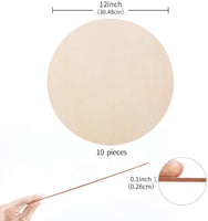 10 piezas de 12.0 in sin terminar círculos de madera para manualidades, perchas de puerta, diseño de puertas, círculos de madera para manualidades - Arteztik
