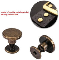 Paquete de 20 juegos remaches de uñas de tornillos de cabeza plana botón Stud, bronce Leathercraft de latón, bricolaje decoración de zapatos de Craft de metal remaches para cinturón bolsa de correa de piel, 8mm - Arteztik
