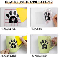 Cinta de transferencia para vinilo - 44.3 x 4.9 ft con rejilla de alineación roja para vinilo adhesivo Cricut Joy y Cricut, Silhouette Cameo papel de transferencia para vinilo para calcomanías, letreros, ventanas, pegatinas - Arteztik
