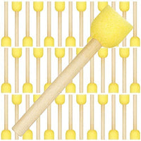Juego de 40 esponjas redondas de espuma, pincel de pintura, mango de madera, cepillo de espuma, herramienta de pintura para niños (0.5 in) - Arteztik
