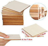 Tablero de madera sin terminar – 100 piezas de 3.0 x 3.0 in en blanco natural rebanadas de madera cuadrada para manualidades, pintura, Scrabble azulejos, posavasos, pirografía, decoraciones - Arteztik
