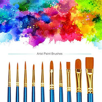 Juego de pinceles de pintura acrílica, 10 unidades de pinceles redondos de nailon, punta fina, pinceles de pintura en miniatura para pintura acrílica de acuarela, pintura al óleo, pintura de uñas, modelo de uñas, manualidades, arte de roca, kits profesion - Arteztik
